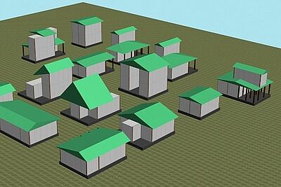 Différentes possibilités d'aménagement pour les modules de base