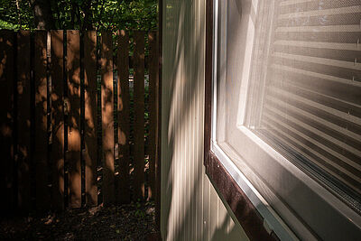 Windows with triple glazing and shutters